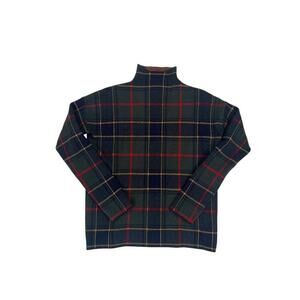 TAHARI MOCK TURTLE NECK LONG SLEEVE PLAID SWEATER